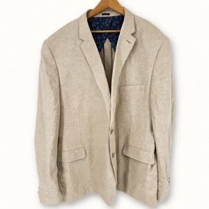 Joseph Abboud JOE 60R Linen Cotton Sport Coat Blazer Beige Oatmeal Big Tall